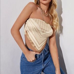 SHEIN Asymmetrical Graphic Tube Top